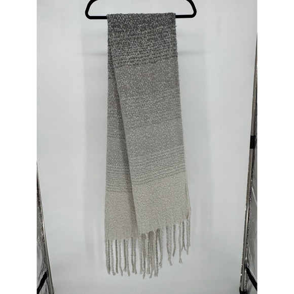 Mer Sea & Co Accessories - Mer Sea & Co Scarf Grey Ombre Knit Fringe Tassel Wrap Shawl One Size